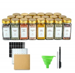 3114 BLK3 | TESUNMU 24 Set Glass Spice Jars