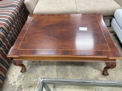 Square Wood Inlay Coffee Table