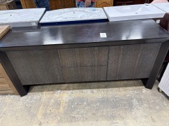 Dark Oak-2 Dr\/4 Drwr-Credenza