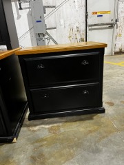 Oak\/Black Lateral Filing Cabinet       2923