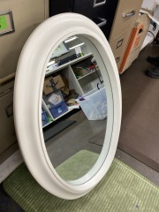 White Frame Oval Mirror