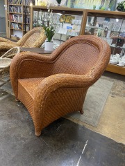 Hot Honey Woven Wicker Armchair