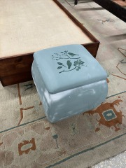 Painted Bird Storage Ottoman