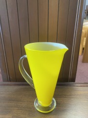 1960's Yellow Blown Glass Pitcher