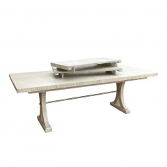 Century Furn. Beige Dining Table  (No Hardware , Top Not Attached, 2 Extra Leaves)