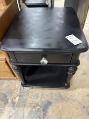 Black Matte Finish End Table