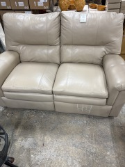 Beige leather double Recliner