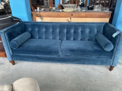 Blue Velvet Sofa