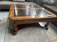 Stanley Leather Top Coffee Table