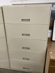 Beige All-Steel Five Drawer Lateral Filing Cabinet (AS IS)