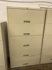 Beige Steelcase Five Drawer Lateral Filing Cabinet