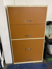 Retro All-Steel Lateral Four Drawer Filing Cabinet