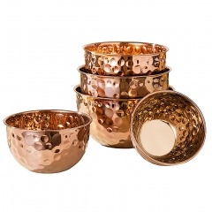 3152 BLK8 | MEGACHEF Stainless Steel Hammered Bubble Bowls