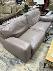Tan Italian Leather 2 Cushion Sofa