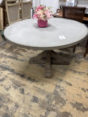 Dining Rm Table\/Round Concrete top      p