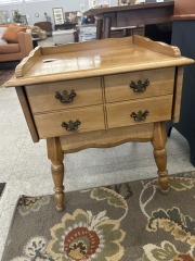 Antique Square 2 Dwr Table