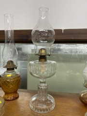 Beautiful Etched Glass Hurricane Lamp