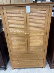 Blonde Wood Armoire\/Leuver Doors