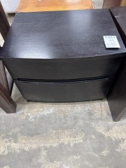 Black Two Drawer Side Table