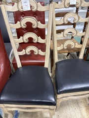 Scroll-back Blk Seat Dining Rm Chair