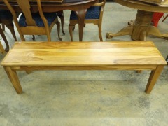 Solid wood bench