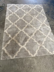 TRELLIS SHAG GREY \/ CREAM5x7ft Rug