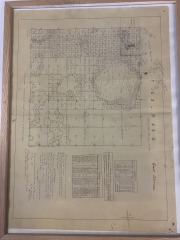 Framed Mac Kays Survey Plot Map 1850