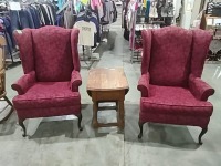 Burgandy Wing Back Chair      2946