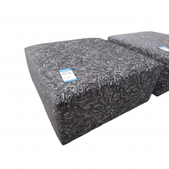 Stone & Leigh Black Grey Swirled Ottoman