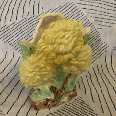 McCoy Yellow Chrysanthemum flower-form pottery vase