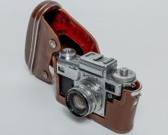 Kiev 4M 35mm Rangefinder Camera with Jupiter-8M 50mm f\/2 Lens