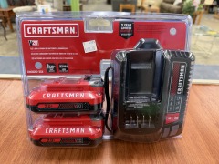 Brand new Craftsman charger with two batteries