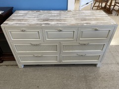 White Rustic 7 Drwer Dresser