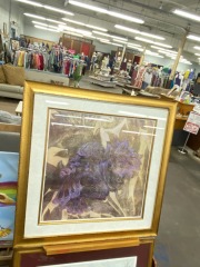 Abstract Violet Floral Framed Print