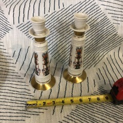 vintage Lenox Lido pattern candlestick holders.
