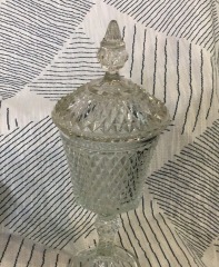Indiana Glass Diamond Point apothecary jar