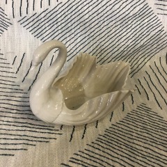 vintage Lenox ivory porcelain swan dish