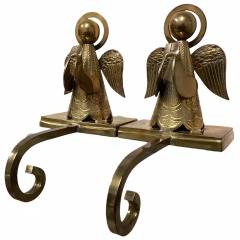 Pair of Brass Angel Stocking Holders