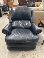 Navy Leather Rocker Recliner