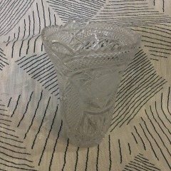 antique American Brilliant Period (ABP) cut glass flower vase.