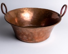 Large Antique Hammered Copper Basin