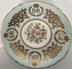 5 3\/4\u201d Diameter Saucer 1953, Paragone Fine Bone China, Queen Elizabeth II