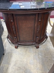 Niagra Cherry Wood Bar W\/Black Granite 2 Stools