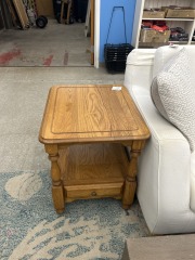 Oak 1 Drawer End Table