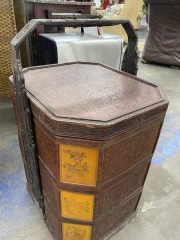 Antique Asian Chinoiserie Wedding Basket