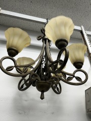 5-Light Bronze Foliage Chandelier
