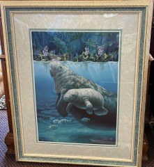 Framed \u201cManatee Haven\u201d by Sherry Vintson Limited Edition