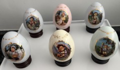 Hummel Eggs 23kt gold trim Porcelain lot of 6