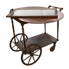 Vintage Drop Leaf Handle Tea Cart