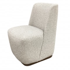 Light Grey Castered Chair W\/ Wooden Base